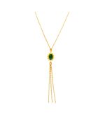 Collier en laiton Solea doré/agate verte