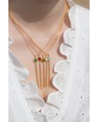 Collier en laiton Solea doré/agate verte