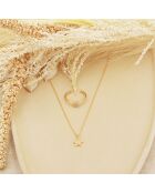 Coffret Lily Collier/Bague ajustable Etoile en Laiton doré/Zircone blanc