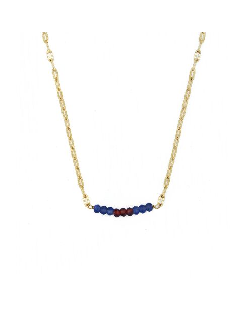 Collier Holy en Laiton doré/Lapis