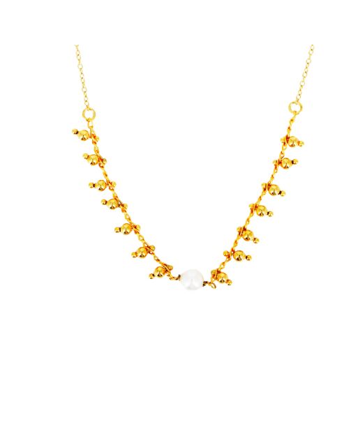 Collier en laiton Gypsie doré /blanc