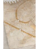 Collier en laiton Gypsie doré /blanc