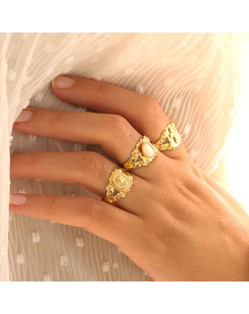 Bague Thaïs Croix en Laiton doré