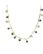 Collier en laiton Mini Eyes doré/bleu