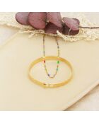 Coffret Jonc Eternity/Collier Tutti en Laiton doré/Résine multicolore