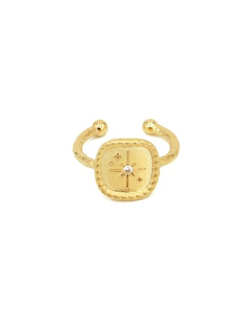Mini Oracle gouden ster koperen ring