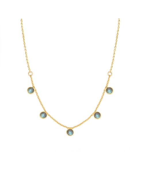 Collier en laiton Loulou doré/labradorite
