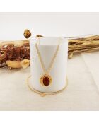 Nuova collana Calypso in ottone dorato/corniola