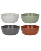 4 veelkleurige zomerschalen van gerecycled plastic - D.16 cm
