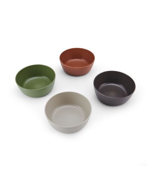 4 veelkleurige zomerschalen van gerecycled plastic - D.16 cm