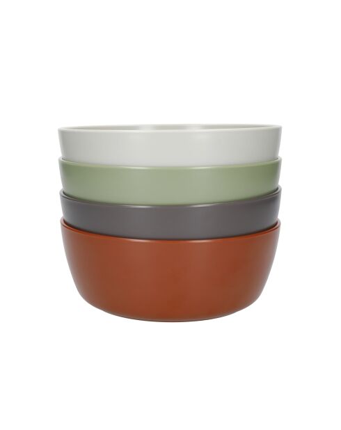4 veelkleurige zomerschalen van gerecycled plastic - D.16 cm