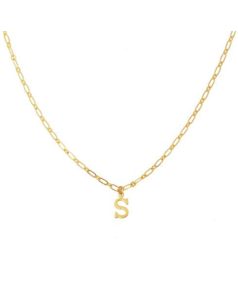 Collier Alphabet S en Laiton doré