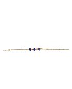 Bracelet en laiton Louise doré/lapis