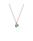 Collier en laiton Gaïa doré/turqoise