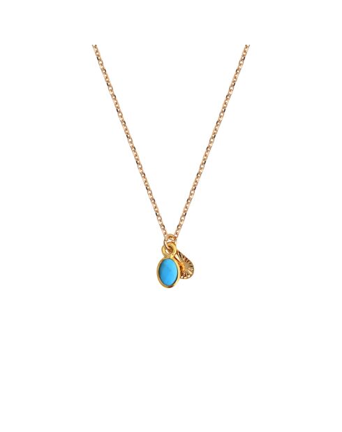Collier en laiton Gaïa doré/turqoise