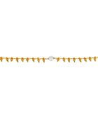 Goud/witte armband van zigeunerkoper