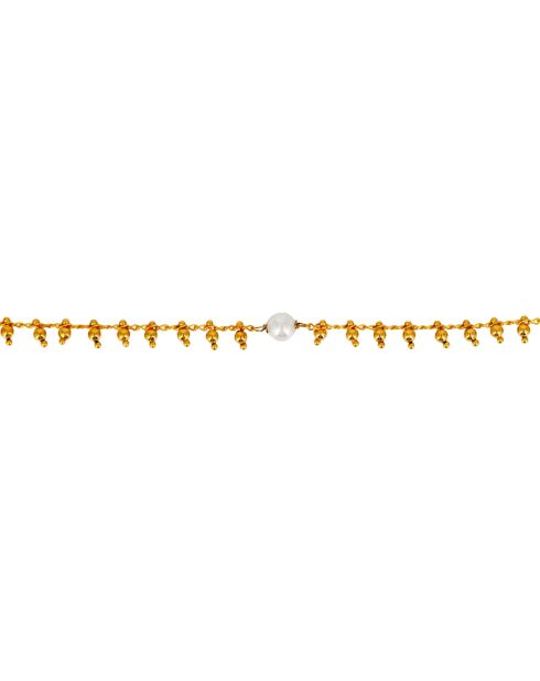 Gold/Weißes Zigeunermessing-Armband
