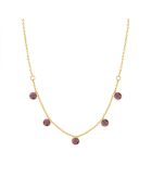 Collier en laiton Loulou doré /amethyste