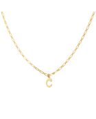 Collier Alphabet C en Laiton doré