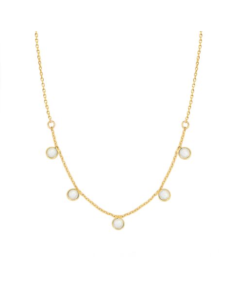 Collier en laiton Loulou doré /nacre blanche