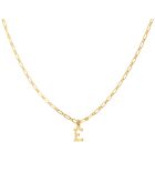 Collier Alphabet E en Laiton doré