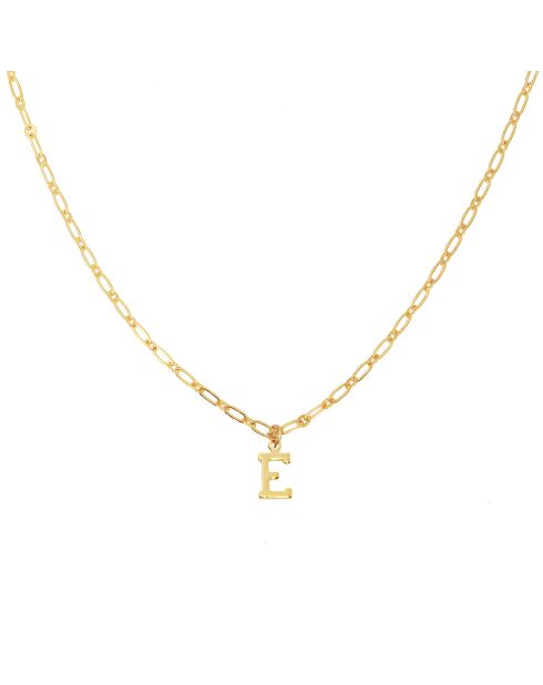Collier Alphabet E en Laiton doré