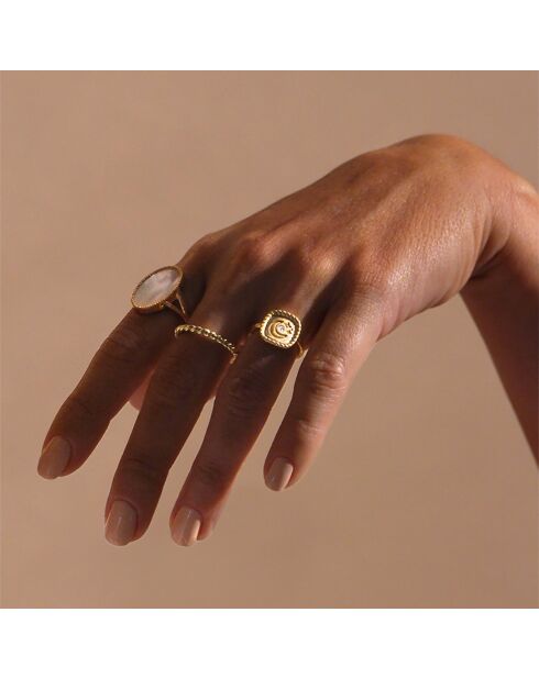 Anillo Luna de latón dorado