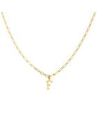 Collier Alphabet F en Laiton doré