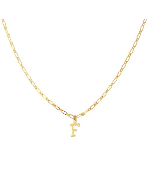 Collier Alphabet F en Laiton doré