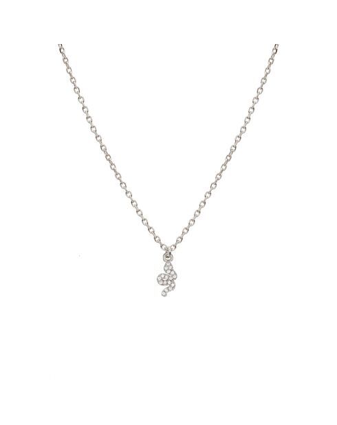Collier en laiton Lily Serpent argenté/zirconium