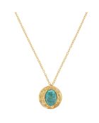 Nuova collana Calypso in ottone oro/turchese