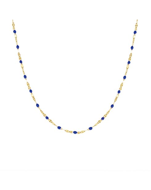 Collier en laiton TuttiFrutti doré/bleu