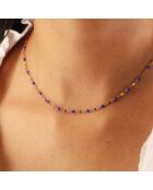 Collier en laiton TuttiFrutti doré/bleu