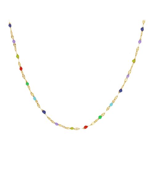 Collier en laiton TuttiFrutti doré/multicolore