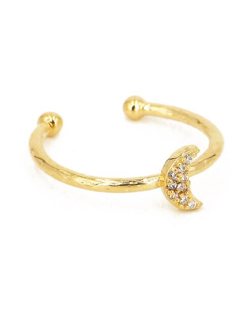 Bague Lily Or Lune en laiton doré