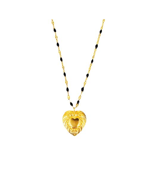Halsketting Esme goud/zwart messing