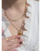 Esme Halskette aus Gold/Schwarzmessing