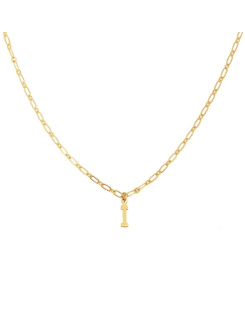 Collier Alphabet I en Laiton doré