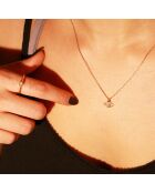 Set mit Lilienhalsband/verstellbarem Augenring aus goldfarbenem Messing/weißem Zirkonia