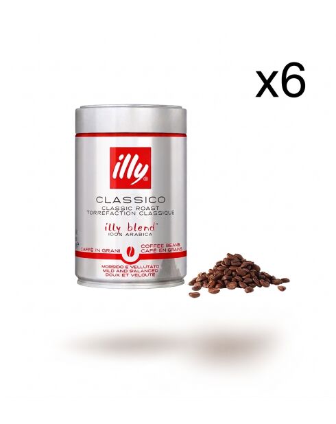 6 Boîtes de 250g de café grains torréfaction classique