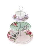 Soporte para tartas de cerámica multicolor escalonado - 27x27x34 cm