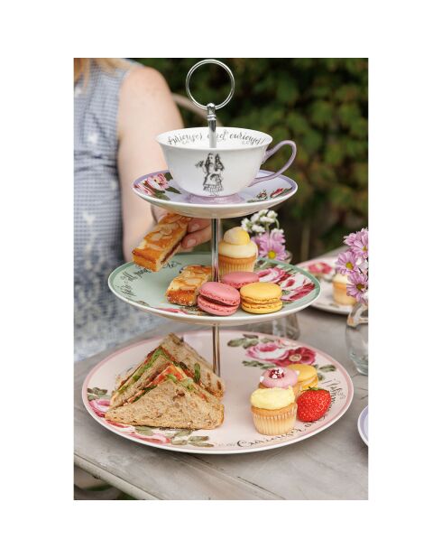 Soporte para tartas de cerámica multicolor escalonado - 27x27x34 cm