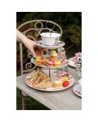 Soporte para tartas de cerámica multicolor escalonado - 27x27x34 cm