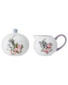 Sucrier & Crémier en Céramique Alice au pays des Merveilles blanc - 200 ml