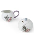 Sucrier & Crémier en Céramique Alice au pays des Merveilles blanc - 200 ml