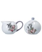 Sucrier & Crémier en Céramique Alice au pays des Merveilles blanc - 200 ml