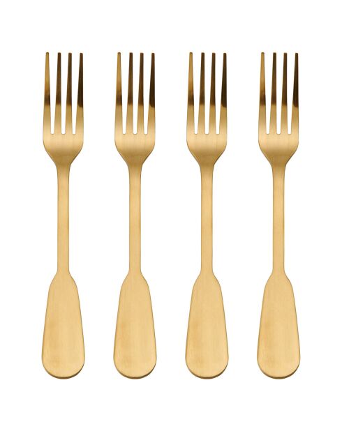 Set de couverts en acier inoxydable doré - 16 pièces