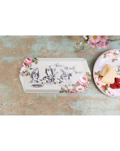 Plateau à sandwich rectangulaire Alice au pays des Merveilles vert - 15x30.5 cm