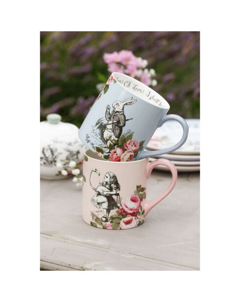 2 Mugs en Céramique Alice au pays des Merveilles multicolores - 380 ml