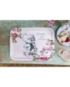Grand plateau rectangulaire Alice au pays des Merveilles rose - 32x43 cm